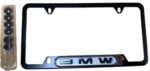 82120010398 - Exterior: License Plate Frame - Black Stainless Steel for BMW: 128i, 135i, 135is, 228i, 228i xDrive, 230i, 230i xDrive, 320i, 320i xDrive, 328d, 328d xDrive, 328i, 328i xDrive, 330e, 330i, 330i GT xDrive, 330i xDrive, 335d, 335i, 335i GT xDrive, 335i xDrive, 335is, 340i, 340i GT xDrive, 340i xDrive, 428i, 428i xDrive, 430i, 430i Gran Coupe, 430i xDrive, 435i, 435i xDrive, 440i, 440i xDrive, 528i, 528i xDrive, 530i, 530i xDrive, 535d, 535d xDrive, 535i, 535i GT, 535i GT xDrive, 535i xDrive, 540d xDrive, 540i, 540i xDrive, 550i, 550i GT xDrive, 550i xDrive, 640i, 640i Gran Coupe, 640i xDrive, 640i xDrive Gran Coupe, 640i xDrive Gran Turismo, 650i, 650i Gran Coupe, 650i xDrive, 650i xDrive Gran Coupe, 740e xDrive, 740i, 740i xDrive, 740Li, 740Li xDrive, 750i, 750i xDrive, 750Li, 750Li xDrive, 760Li, 840i, 840i Gran Coupe, Alpina B6 xDrive Gran Coupe, Alpina B7, M2, M235i, M235i xDrive, M240i, M240i xDrive, M3, M340i, M4, M440i Gran Coupe, M5, M550i xDrive, M6, M6 Gran Coupe, M760i xDrive, M8, X1, X2, X3, X4, X5, X6, X7, Z4 Image
