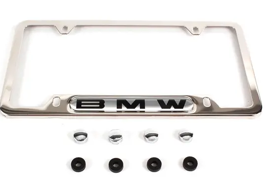 82120010395 - Exterior: License Plate Frame, Stainless Steel for BMW Image
