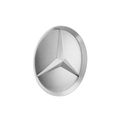 66470203 - : Wheel Hub Insert - Silver Cap w/Silver Logo for Mercedes-Benz: 190E, 200, 200D, 260E, 280E, 300CE, 300D, 300E, 300SD, 300SE, 300SEL, 300SL, 300TD, 300TE, 400E, 400SE, 400SEL, 500E, 500SEC, 500SEL, 500SL, 560SEC, 560SEL, 600SEL, 600SL, C220, C230, C250, C280, C300, C350, C43 AMG, C63 AMG, CLK320, CLK350, CLK500, CLK55 AMG, CLK550, CLK63 AMG, E250, E350, E400, E420, E430, E550, E63 AMG, E63 AMG S, GL320, GL350, GL450, GL550, GL63 AMG, GLK250, GLK350, ML320, ML350, ML430, ML450, ML500, ML55 AMG, ML550, ML63 AMG, R320, R350, R500, S420, SL320, SL55 AMG, SL550, SL600, SL63 AMG, SL65 AMG, SLK250, SLK280, SLK300, SLK350, SLK55 AMG, SLR McLaren, SLS AMG Image