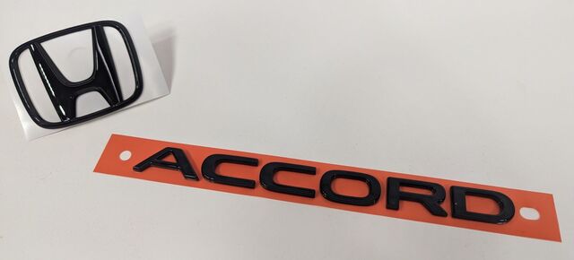 8F2030A100 - Exterior: 2023-2025 Honda Accord - Gloss Black H-Mark &amp; Accord Emblems for Honda: Accord Image