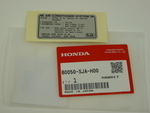 80050SJAH00 - Body: AC Label for Acura: RDX, RL, RLX, TSX Image