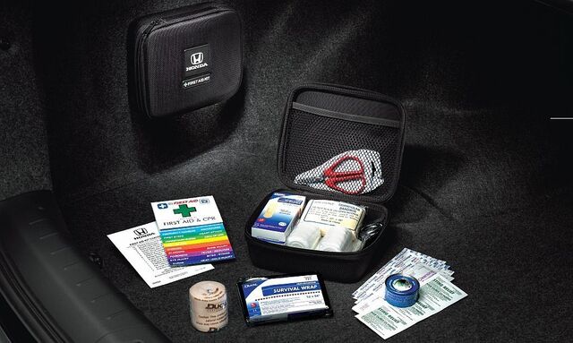 8865FAK100 - Interior: First Aid Kit for Honda: Accord, Civic, Clarity, CR-V, CR-Z, Crosstour, Element, Fit, HR-V, Insight, Odyssey, Passport, Pilot, Prologue, Ridgeline, S2000 Image