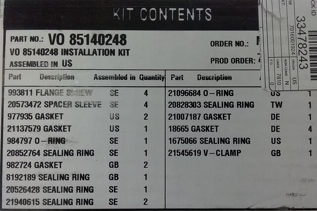 VOLVO 85140248 - Installation Kit 85140248 | Truck Part Center