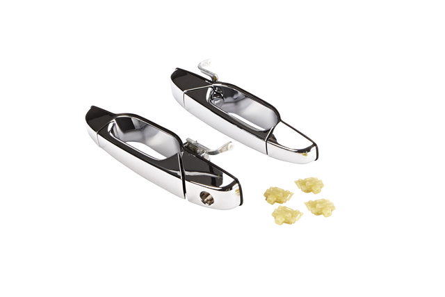 84275015 - Exterior: Door Handles, Front, Chrome for Chevrolet: Silverado 1500, Silverado 1500 Classic, Silverado 1500 HD Classic, Silverado 2500 HD, Silverado 2500 HD Classic, Silverado 3500 Classic, Silverado 3500 HD | GMC: Sierra 1500, Sierra 1500 Classic, Sierra 1500 HD, Sierra 1500 HD Classic, Sierra 2500, Sierra 2500 HD, Sierra 2500 HD Classic, Sierra 3500, Sierra 3500 Classic, Sierra 3500 HD Image