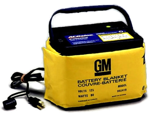 10952544 - Electronics: Battery Blanket for Buick: Century, LaCrosse, LeSabre, Lucerne, Park Avenue, Rainier, Regal, Rendezvous, Terraza | Cadillac: CTS, DeVille, DTS, Eldorado, Escalade, Escalade ESV, Escalade EXT, Seville, SRX, STS, XLR | Chevrolet: Astro, Aveo, Blazer, Camaro, Cavalier, Cobalt, Colorado, Corvette, Equinox, Express 1500, Express 2500, Express 3500, HHR, Impala, Malibu, Metro, Monte Carlo, Prizm, Silverado 1500, SSR, Suburban 1500, Suburban 2500, Suburban C1500, Suburban C2500, Suburban K1500, Suburban K2500, Tahoe, Tracker, Trailblazer, Trailblazer EXT, Uplander, Venture | GMC: Canyon, Envoy, Envoy XL, Envoy XUV, Jimmy, Safari, Savana 1500, Savana 2500, Savana 3500, Yukon, Yukon XL 1500, Yukon XL 2500 Image