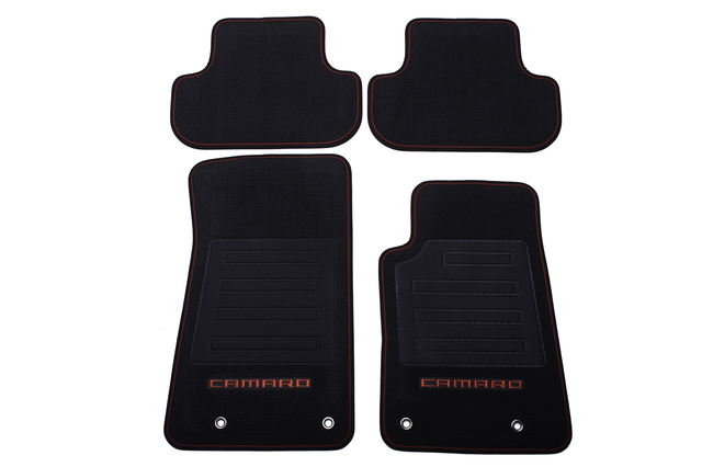 92221511 - Interior: Floor Mats - Premium Carpet - Black W/ Red for Chevrolet: Camaro Image
