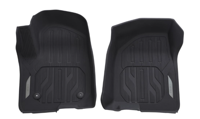 84333604 - Interior: First-Row Premium All-Weather Floor Liners in Jet Black with GMC Logo for GMC: Sierra 1500, Sierra 1500 Limited, Sierra 2500 HD, Sierra 3500 HD Image