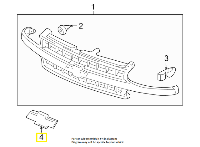 1999-2006 Chevrolet Emblem,Rad Grl 12335633 | GM Parts Center