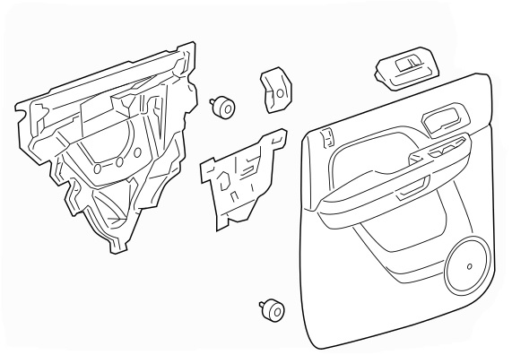 20895903 - Body: Door Trim Panel for Cadillac: Escalade ESV | Chevrolet: Avalanche, Silverado 1500, Silverado 2500 HD, Silverado 3500 HD, Suburban 1500, Suburban 2500 | GMC: Sierra 1500, Sierra 2500 HD, Sierra 3500 HD, Yukon XL 1500, Yukon XL 2500 Image