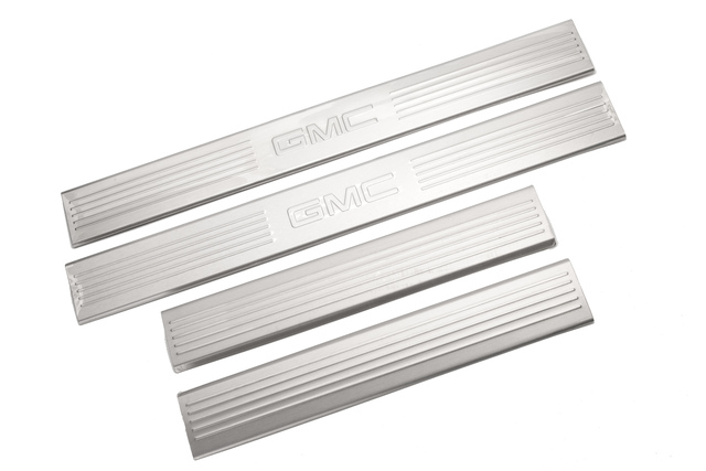 17802524 - Exterior: Door Sill Plates for GMC: Sierra 1500, Sierra 1500 Classic, Sierra 1500 HD, Sierra 1500 HD Classic, Sierra 2500, Sierra 2500 HD, Sierra 2500 HD Classic, Sierra 3500, Sierra 3500 Classic, Sierra 3500 HD, Yukon, Yukon XL 1500, Yukon XL 2500 Image