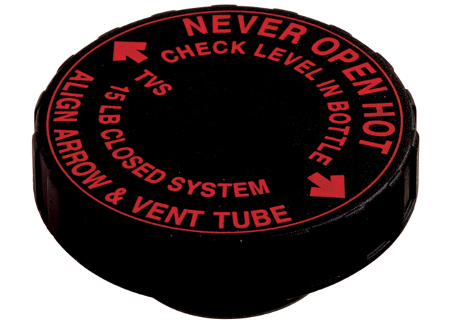 15982188 - Cooling System: Radiator Cap for Cadillac: Escalade | Chevrolet: Astro, Blazer, C1500, C2500, C3500, C3500HD, Express 1500, Express 2500, Express 3500, G30, K1500 Pickup, K2500 Pickup, K3500 Pickup, P30, S10, Suburban C1500, Suburban C2500, Suburban K1500, Suburban K2500, Tahoe | GMC: C1500 Pickup, C2500 Pickup, C3500 Pickup, C3500HD, G3500, Jimmy, K1500 Pickup, K2500 Pickup, K3500 Pickup, Safari, Savana 1500, Savana 2500, Savana 3500, Sonoma, Suburban C1500, Suburban C2500, Suburban K1500, Suburban K2500, Yukon | Oldsmobile: Bravada Image