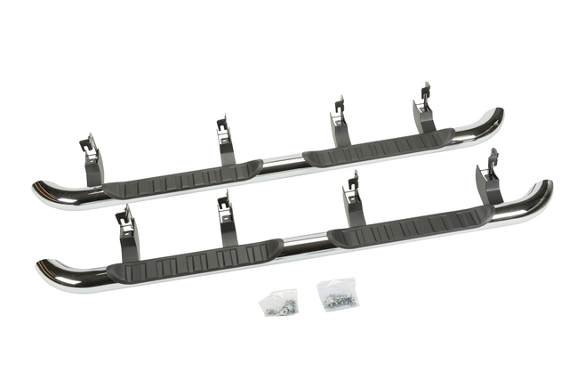 22805436 - Body: Assist Steps, 4 inch Round, Chrome, Crew Cab for Chevrolet: Silverado 1500, Silverado 2500 HD, Silverado 3500 HD | GMC: Sierra 1500, Sierra 2500 HD, Sierra 3500 HD Image