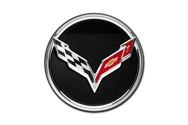 19301416 - Wheels: Wheel Center Caps, Black w\\/Crossed-Flag Logo for Chevrolet: Corvette Image