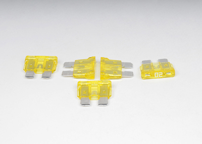12004009 - : Yellow 20 Amp Automotive Fuse for Cadillac: Escalade, Escalade ESV | Chevrolet: Silverado 1500, Silverado 1500 LTD, Silverado 2500 HD, Silverado 3500 HD, Suburban, Tahoe, Tracker | GMC: Sierra 1500, Sierra 1500 Limited, Sierra 2500 HD, Sierra 3500 HD, Yukon, Yukon XL Image