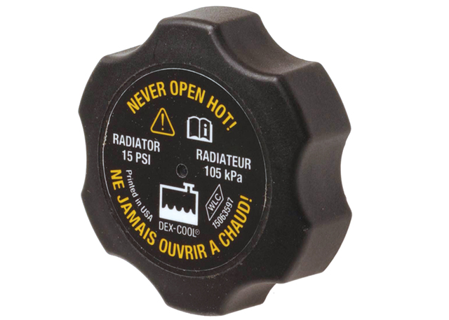 15042975 - Cooling System: Filler Cap for Buick: Enclave, LaCrosse, Lucerne, Rainier | Chevrolet: Colorado, Express 1500, Express 2500, Express 3500, Express 4500, HHR, Impala, Monte Carlo, Trailblazer, Trailblazer EXT, Traverse | GMC: Acadia, Acadia Limited, Canyon, Envoy, Envoy XL, Envoy XUV, Savana 1500, Savana 2500, Savana 3500, Savana 4500 | Hummer: H3, H3T | Oldsmobile: Bravada | Pontiac: Grand Prix, Montana | Saturn: Outlook Image