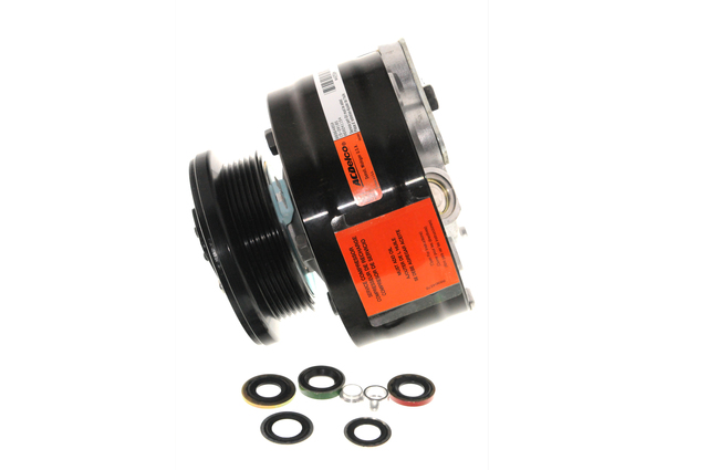88964864 - HVAC: Compressor Assembly for Chevrolet: Blazer, C1500, C2500, C3500, C3500HD, Corvette, G10, G20, G30, K1500 Pickup, K2500 Pickup, K3500 Pickup, P20, P30, R2500, S10, S10 Blazer, Suburban C1500, Suburban C2500, Suburban K1500, Suburban K2500, Suburban R1500, Suburban R2500, Suburban V1500, Suburban V2500 | GMC: C1500 Pickup, C2500 Pickup, C3500 Pickup, C3500HD, G1500, G2500, G3500, Jimmy, Jimmy S15, K1500 Pickup, K2500 Pickup, K3500 Pickup, P2500, P3500, R2500 Pickup, S15, Sonoma, Suburban C1500, Suburban C2500, Suburban K1500, Suburban K2500, Suburban R2500, Syclone, V1500 Suburban, V2500 Suburban, Yukon | Oldsmobile: Bravada Image