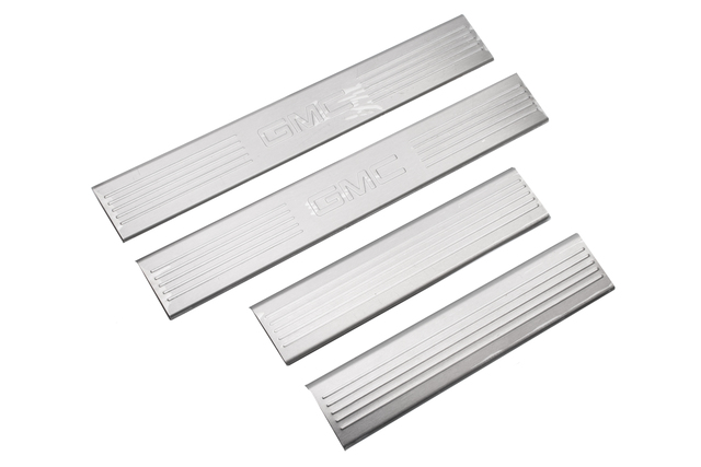 17802523 - Exterior: Door Sill Plate Kit Set for GMC: Sierra 1500, Sierra 1500 Classic, Sierra 1500 HD, Sierra 1500 HD Classic, Sierra 2500, Sierra 2500 HD, Sierra 2500 HD Classic, Sierra 3500, Sierra 3500 Classic, Sierra 3500 HD Image