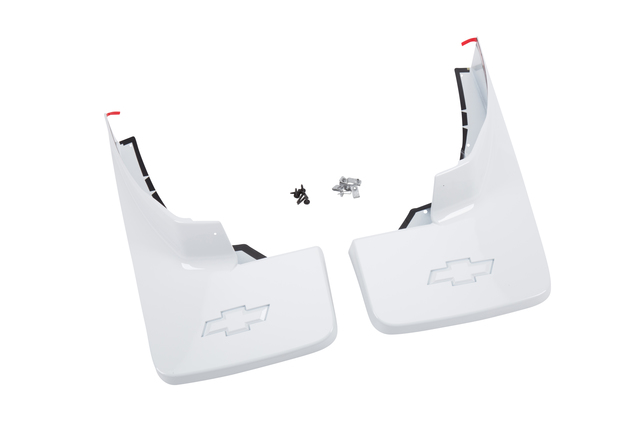 23387355 - Body: Splash Guards - Rear Molded - Summit White for Chevrolet: Silverado 1500, Silverado 1500 LD, Silverado 2500 HD, Silverado 3500 HD Image