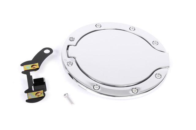 17801342 - Exterior: Fuel Door, Chrome for Cadillac: Escalade, Escalade ESV, Escalade EXT | Chevrolet: Silverado 1500, Silverado 1500 Classic, Suburban 1500, Suburban 2500, Suburban C1500, Suburban C2500, Suburban K1500, Suburban K2500, Tahoe | GMC: Yukon, Yukon XL 1500, Yukon XL 2500 Image