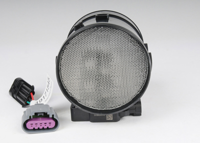 19332973 - Emission Control: Mass Air Flow Sensor for Cadillac: Escalade | Chevrolet: C1500, C2500, C3500, C3500HD, Express 1500, Express 2500, Express 3500, K1500 Pickup, K2500 Pickup, K3500 Pickup, P30, Suburban C1500, Suburban C2500, Suburban K1500, Suburban K2500, Tahoe | GMC: C1500 Pickup, C2500 Pickup, C3500 Pickup, C3500HD, K1500 Pickup, K2500 Pickup, K3500 Pickup, P3500, Savana 1500, Savana 2500, Savana 3500, Suburban C1500, Suburban C2500, Suburban K1500, Suburban K2500, Yukon Image