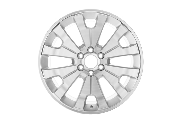 19301161 - Wheels: 22 Wheel, 6-Split Spoke, Silver for Cadillac: Escalade, Escalade ESV | Chevrolet: Silverado 1500, Silverado 1500 LD, Silverado 2500 HD, Silverado 3500 HD, Suburban, Suburban 3500 HD, Tahoe | GMC: Sierra 1500, Sierra 1500 Limited, Sierra 2500 HD, Sierra 3500 HD, Yukon, Yukon XL Image