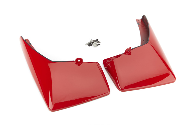 19212769 - Exterior: Splash Guards - Molded - Front - Victory Red for Chevrolet: Silverado 1500, Silverado 1500 Classic, Silverado 1500 HD Classic, Silverado 2500 HD, Silverado 2500 HD Classic, Silverado 3500 Classic, Silverado 3500 HD Image