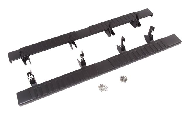 84106508 - Body: Crew Cab 6-Inch Rectangular Assist Steps in Black for Chevrolet: Silverado 1500, Silverado 2500 HD, Silverado 3500 HD | GMC: Sierra 1500, Sierra 2500 HD, Sierra 3500 HD Image