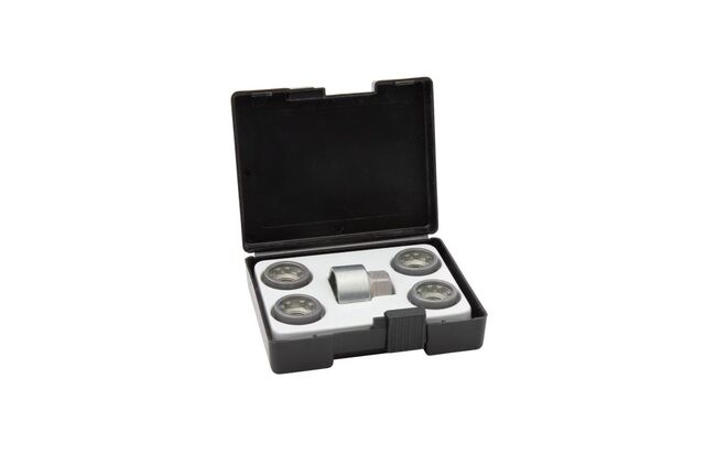 11602601 - Wheels: Security Wheel Lock Nut Package for Buick: Enclave | Cadillac: Escalade, Escalade ESV, Escalade EXT, SRX | Chevrolet: Avalanche, Camaro, Express 1500, Express 2500, Express 3500, Express 4500, Silverado 1500, Silverado 1500 Classic, Silverado EV, Suburban, Suburban 1500, Suburban 2500, Suburban 3500 HD, Tahoe, Traverse | GMC: Acadia, Savana 1500, Savana 2500, Savana 3500, Savana 4500, Sierra 1500, Terrain, Yukon, Yukon XL, Yukon XL 1500, Yukon XL 2500 Image