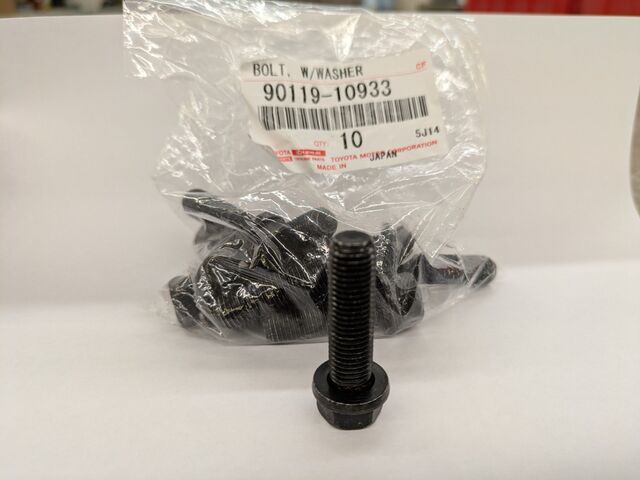 Genuine Official Toyota Lower Ball Joint Bolt, with Washer part# 90119 ...