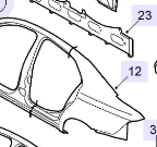 12805881 - Body: Quarter Panel Assembly for Saab: 9-3 Image