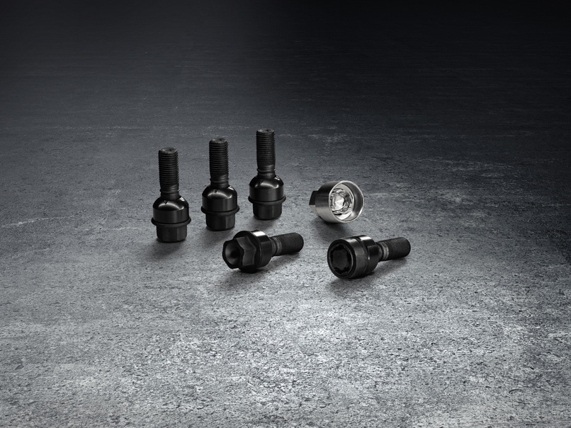 4460270 - Wheels: Wheel Bolts, Black for Porsche: 718 Boxster, 718 Cayman, 718 Spyder, 911, Boxster, Cayman, Macan, Panamera Image