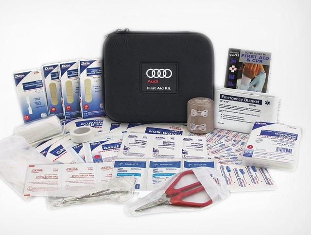 ZAW093108 - Interior: First Aid Kit for Audi: A3, A3 Quattro, A3 Sportback e-tron, A4 allroad, A4 Quattro, A5 Quattro, A5 Sportback, A6 allroad, A6 Quattro, A7 Quattro, A7 Sportback, A8 Quattro, e-tron GT, e-tron Sportback, Q3, Q4 e-tron, Q5, Q5 Sportback, Q7, Q8, R8, RS e-tron GT, RS3, RS5, RS5 Sportback, RS7, S3, S4, S5, S5 Sportback, S6, S7, S8, SQ5, SQ5 Sportback, SQ7, SQ8, TT Quattro, TT RS Quattro, TTS Quattro Image