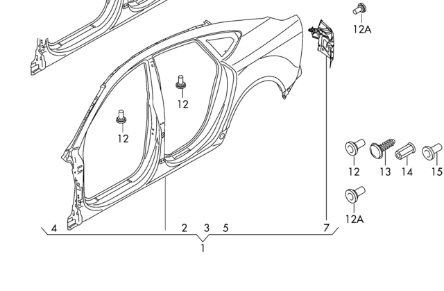 4G8810075A - Body: Uniside Panel for Audi: A7 Quattro, RS7, S7 Image