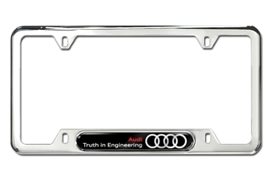 8K0071801C - Exterior: Truth in Engineering License Plate Frame for Audi: A3, A3 Quattro, A4 Quattro, A5 Quattro, A6 Quattro, A7 Quattro, A8 Quattro, allroad, Q3, Q5, Q7, R8, RS5, RS7, S3, S4, S5, S6, S7, S8, SQ5, TT Quattro, TTS Quattro Image