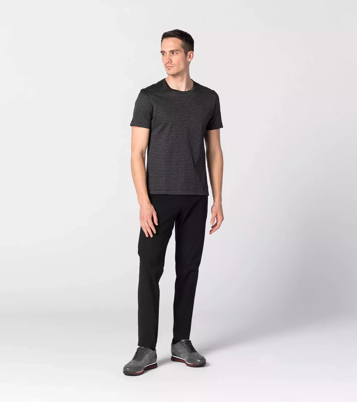 405648701PJTJ - : Pepita Jacquard T-Shirt - Jet Black for Porsche Image