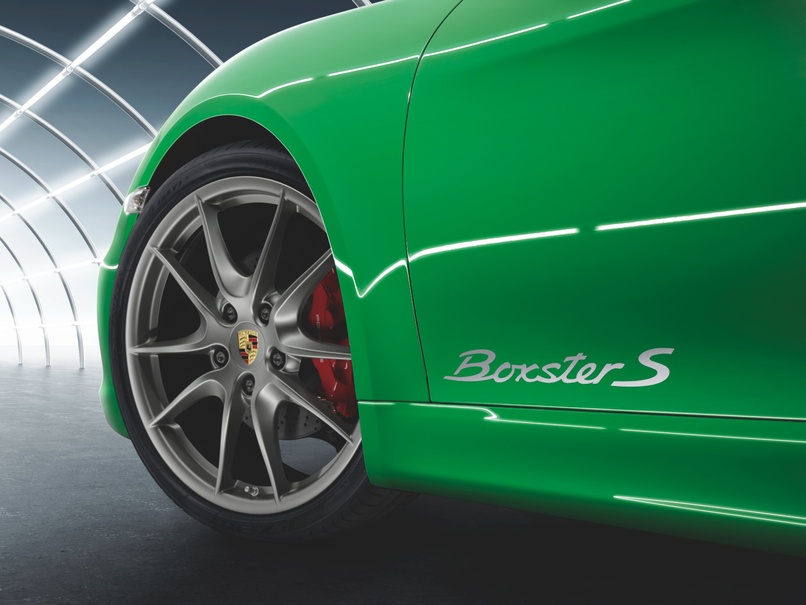 98104480070V04 - Exterior: DECORATIVE FILM LOGO BOXSTER S SILVER for Porsche: Boxster, Cayman Image