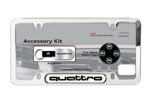 ZAW355011A - Exterior: License Plate Frame Kit - Quattro Logo for Audi: A3, A3 Quattro, A3 Sportback e-tron, A4 allroad, A4 Quattro, A5 Quattro, A5 Sportback, A6 allroad, A6 Quattro, A7 Quattro, A7 Sportback, A8 Quattro, allroad, e-tron GT, e-tron Sportback, Q3, Q4 e-tron, Q5, Q5 Sportback, Q7, Q8, Q8 e-tron, R8, RS e-tron GT, RS3, RS5, RS5 Sportback, RS7, S3, S4, S5, S5 Sportback, S6, S7, S8, SQ5, SQ5 Sportback, SQ7, SQ8, TT Quattro, TT RS Quattro, TTS Quattro Image
