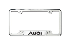 ZAW355016 - Exterior: License Plate Frame with Audi Logo - Polished for Audi: A3, A3 Quattro, A3 Sportback e-tron, A4 allroad, A4 Quattro, A5 Quattro, A6 allroad, A6 Quattro, A7 Quattro, A7 Sportback, A8 Quattro, allroad, e-tron GT, Q3, Q4 e-tron, Q5, Q7, Q8, R8, RS e-tron GT, RS3, RS5, RS7, S3, S4, S5, S6, S7, S8, SQ5, SQ7, SQ8, TT Quattro, TT RS Quattro, TTS Quattro Image