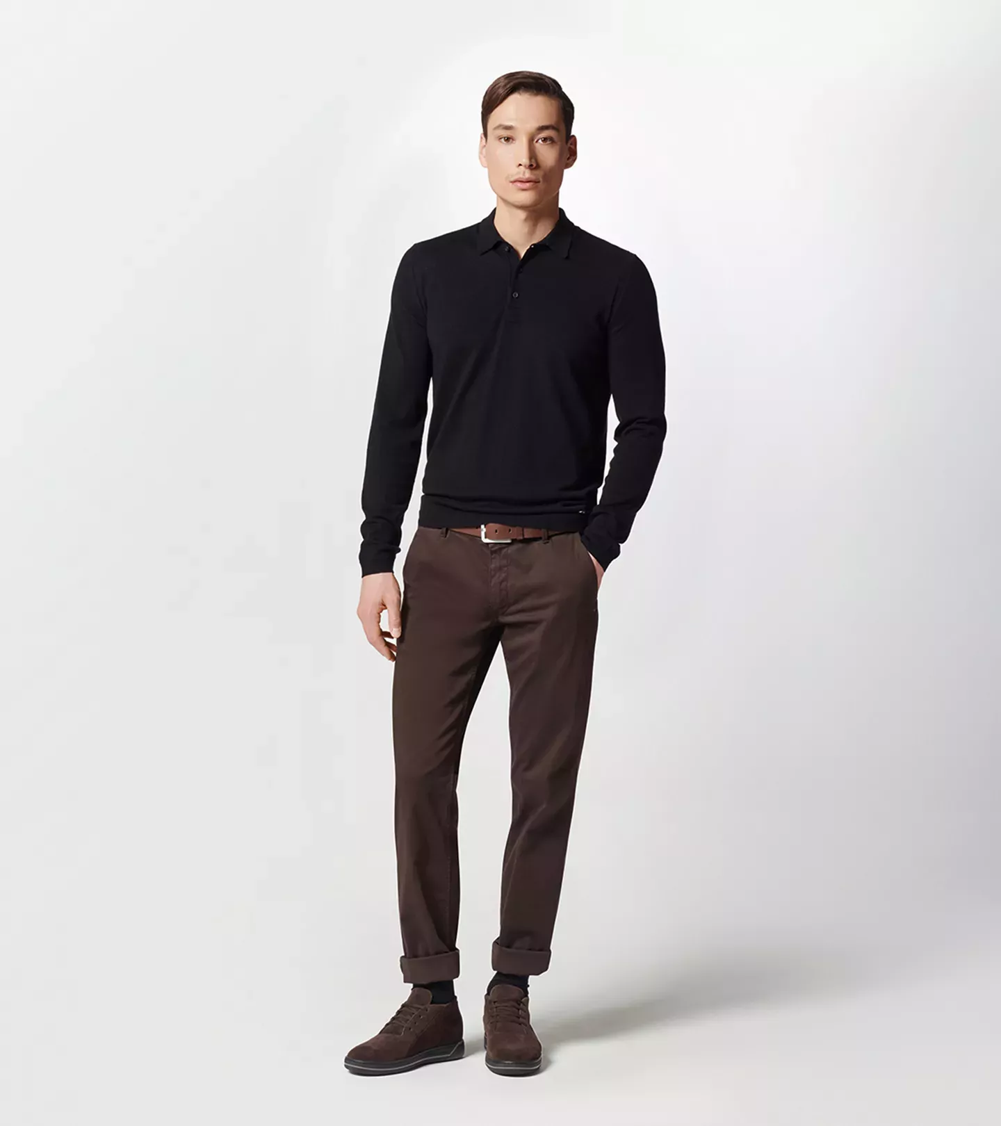 404690168LSPJB - : Long Sleeve Polo - Jet Black for Porsche Image