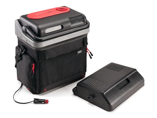 4M8065402 - Interior: Audi Cooling Tote - Thermobox- Black for Audi: A3, A3 Quattro, A3 Sportback e-tron, A4 allroad, A4 Quattro, A5 Quattro, A5 Sportback, A6 allroad, A6 Quattro, A7 Quattro, A7 Sportback, A8 Quattro, allroad, e-tron GT, e-tron Sportback, Q3, Q4 e-tron, Q5, Q5 Sportback, Q7, Q8, R8, RS e-tron GT, RS3, RS5, RS5 Sportback, RS7, S3, S4, S5, S5 Sportback, S6, S7, S8, SQ5, SQ5 Sportback, SQ7, SQ8, TT Quattro, TT RS Quattro, TTS Quattro Image