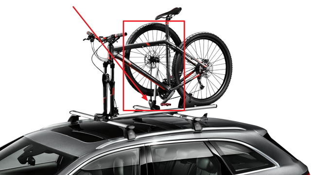 8R0071128A - Hauling: Front Wheel Holder for Fork Mount Bike Holder for Audi: A3, A3 Quattro, A3 Sportback e-tron, A4 allroad, A4 Quattro, A5 Quattro, A5 Sportback, A6 allroad, A6 Quattro, A7 Quattro, A7 Sportback, A8 Quattro, allroad, e-tron GT, e-tron S, e-tron S Sportback, e-tron Sportback, Q3, Q4 e-tron, Q5, Q7, Q8, Q8 e-tron, R8, RS3, RS5, RS5 Sportback, RS7, S3, S4, S5, S5 Sportback, S6, S7, S8, SQ5, SQ7, SQ8, TT Quattro, TT RS Quattro, TTS Quattro Image