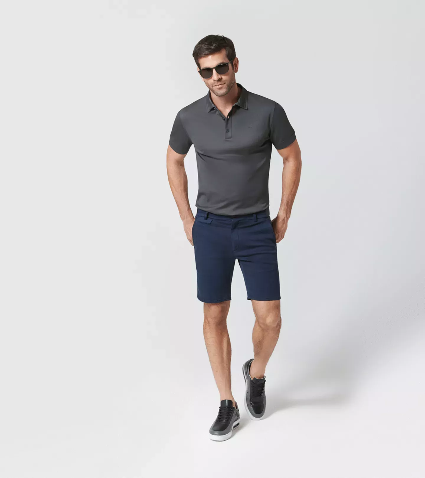 404690168G - : Tec Flex Polo - Asphalt Grey for Porsche Image