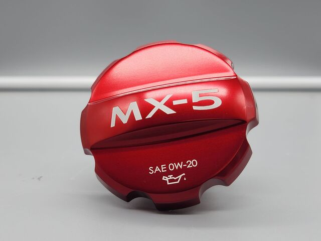 8MD10A - Exterior: Oil Filler Cap - Anodized Soul Red for Mazda: MX-5 Miata Image