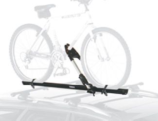 VM1PZ7855100K - Hauling: Thule Rack-Mount Single Upright Bike Carrier for Ford: Bronco, Bronco Sport, C-Max, E-350 Super Duty, E-450 Super Duty, EcoSport, Edge, Escape, Expedition, Explorer, Explorer Sport Trac, F-150, F-250 Super Duty, F-350 Super Duty, F-450 Super Duty, F-550 Super Duty, Fiesta, Flex, Focus, Fusion, Maverick, Mustang Mach-E, Ranger, Transit Connect | Lincoln: Aviator, Corsair, MKX, MKZ, Nautilus, Navigator | Mercury: Mariner, Mountaineer Image
