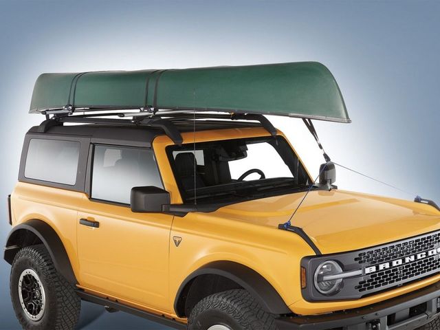 VKB3Z7855100W - Hauling: Thule Roof Rack-Mounted Canoe Carrier for Ford: Bronco, Bronco Sport, E-350 Super Duty, E-450 Super Duty, EcoSport, Edge, Escape, Expedition, Explorer, F-150, F-250 Super Duty, F-350 Super Duty, F-450 Super Duty, F-550 Super Duty, Fusion, Maverick, Mustang Mach-E, Ranger, Transit Connect | Lincoln: Aviator, Nautilus, Navigator Image