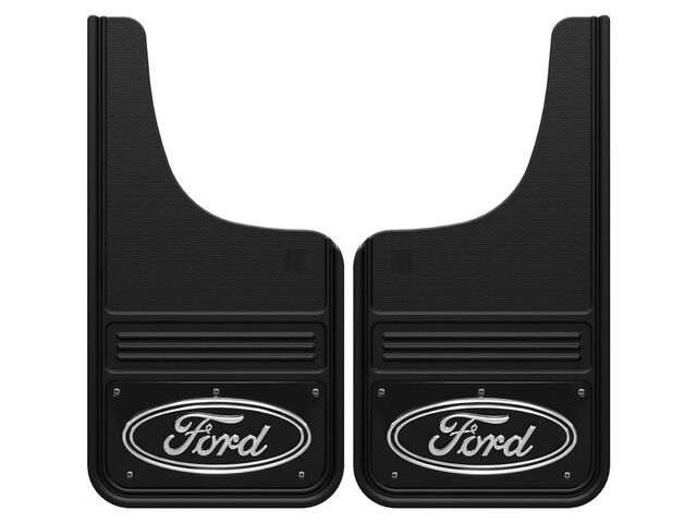 VHC3Z16A550F - Exterior: Black Oval Gatorback Front Splash Guards for Ford Super Duty for Ford: E-350 Super Duty, E-450 Super Duty, F-250 Super Duty, F-350 Super Duty, F-450 Super Duty, F-550 Super Duty Image