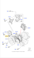 LR123070 - Belts &amp; Cooling: 2019-2020 Land-Rover Fan Belt for Land Rover: Defender 110, Defender 130, Defender 90, Discovery, Range Rover, Range Rover Sport, Range Rover Velar Image
