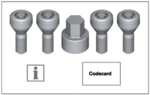 36136786419 - : Wheel Stud Locks Set - Standard Version (M12x1,5) for BMW: 323Ci, 323i, 325Ci, 325i, 325xi, 328Ci, 328i, 330Ci, 330i, 330xi, 525i, 525xi, 528i, 528i xDrive, 528xi, 530i, 530xi, 535i, 535i xDrive, 535xi, 540i, 545i, 550i, 645Ci, 650i, M3, M5, M6, Z8 Image