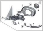 51162993781 - : Heated Outside Mirror, Memory Bus, Left - Shadow-Line for BMW Image