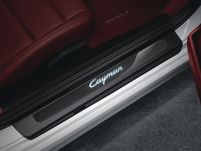 98104480030 - Exterior: 981/982 Boxster/Cayman (2013+) Door Entry Guards In Carbon - Illuminated for Porsche: 718 Boxster, Boxster Image